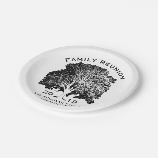 ツリーファミリ懇親会収集パーティー パーソナライズされた ペーパープレート (アングル)