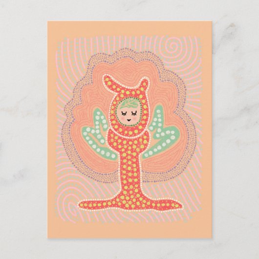 ツリーフェアリードリームランド絵画ドット ポストカード (正面)