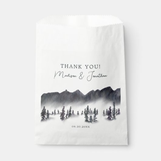ツリーフォレストマウンテンブラック&ホワイトサンキュー フェイバーバッグ (正面)