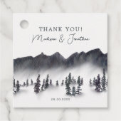 ツリーフォレストマウンテンレイクサイド結婚の感謝 フェイバータグ (正面)