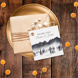 ツリーフォレストマウンテンレイクサイド結婚の感謝 フェイバータグ