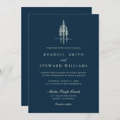 ツリーフォレモダンスト素朴結婚式招待状 招待状 (正面/裏面)