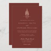 ツリーフォレモダンスト素朴結婚式招待状 招待状 (正面/裏面)