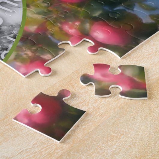 ツリーフレーム上の赤りんご写真を追加 ジグソーパズル (側面)