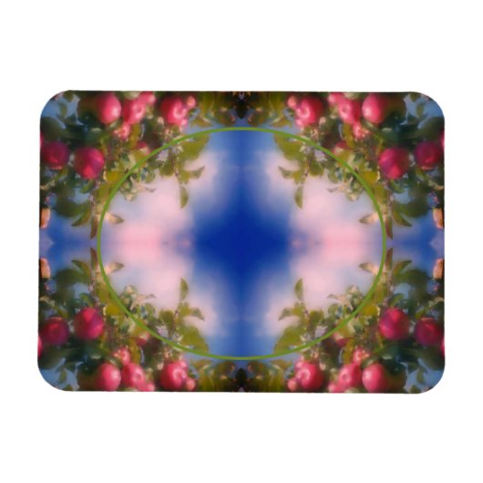 ツリーフレーム上の赤りんご写真を追加 マグネット (横)