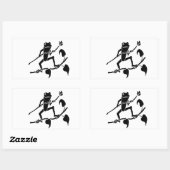 ツリーフロッグシルエット 長方形シール (シート)