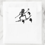 ツリーフロッグシルエット 長方形シール (バッグ)