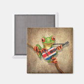 ツリーフロッグ遊ズコスタリカ国旗のギター マグネット (正面/裏面)