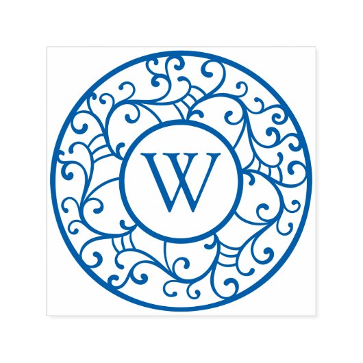 ツリーブエレガントランズレースのようフィリグリーリースイニシャル セルフインキングスタンプ (デザイン)