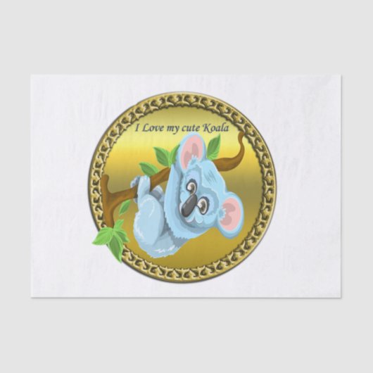 ツリーブランチでつるしている愛らしいコアラ 薄葉紙 (正面)