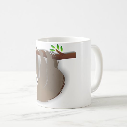 ツリーブランチでつるすブラウンの眠い怠惰 コーヒーマグカップ (正面右)