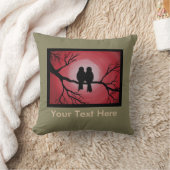 ツリーブランチの愛鳥の枕 クッション (ブランケット)