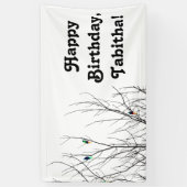 ツリーブランチの芸術的で明るい鳥 横断幕 (縦)