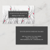 ツリーブランチの芸術的で明るく赤い鳥 名刺 (正面/裏面)