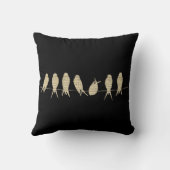 ツリーブランチの音楽シートの音符の鳥 クッション (裏面)