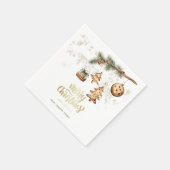 ツリーブランチ、オーナメント、星 スタンダードカクテルナプキン (角)