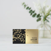 ツリーブランチ – パステル金ゴールド 名刺 (スタンド正面)