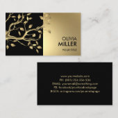 ツリーブランチ – パステル金ゴールド 名刺 (正面/裏面)