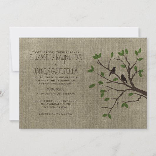 ツリーブラ素朴ンチ結婚式招待状 招待状 (正面)