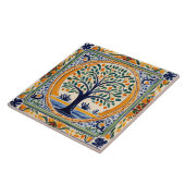 ツリーブ地中海のルー素朴とイエローフォークアート タイル (側面)