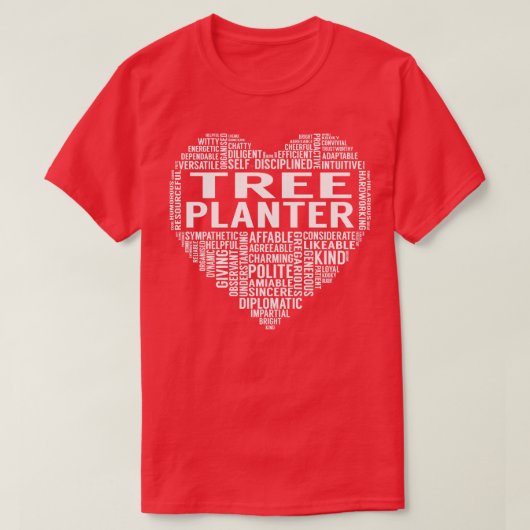 ツリープランターハート Tシャツ (デザイン正面)