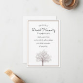 ツリーヘブライ語ユダヤ人悔やみや弔慰確認カード ノートカード (正面/裏面インサイチュ)