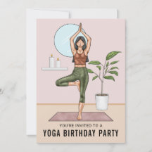 ツリーポーズエクササイズ女性ヨガ誕生日パーティー