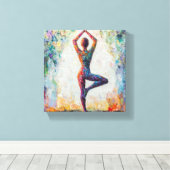 ツリーポーズキャンバスアート キャンバスプリント (インサイチュ (ウッドフロア))