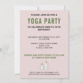ツリーポーズトレーニングウーマンヨガバースデーパーティー 招待状 (裏面)