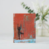 ツリーポーズヨガガガールポストカード ポストカード (スタンド正面)