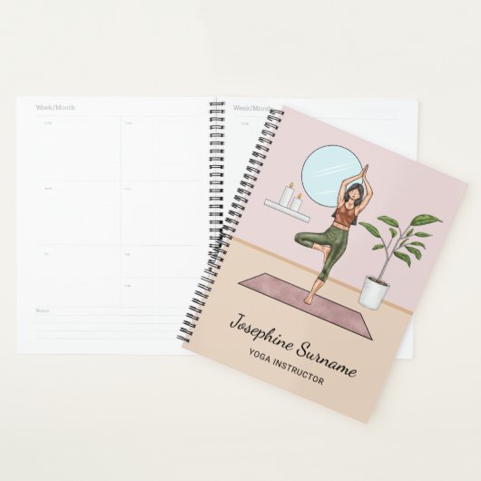 ツリーポーズヨガヴィクシャサナ先生と名前をカスタムする プランナー手帳 (ディスプレー)