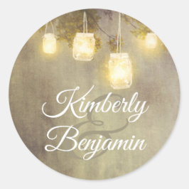 ツリーメイソンジャイルライツカントリー素朴ウェディング ラウンドシール