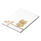 ツリーメモ帳で眠いフクロウ ノートパッド (回転)