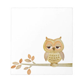 ツリーメモ帳で眠いフクロウ ノートパッド