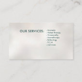 ツリーモザイクアート – ターコイズと紫 名刺 (裏面)