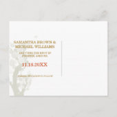 ツリーモダンウェディング日付の保存 案内ポストカード (裏面)