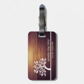 ツリーモダンエレガントヴィンテージウッドヨガインストラクター ラゲッジタグ (裏面縦)