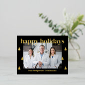 ツリーモダンフォイルビジネスホリディハガキ 箔招待状ポストカード (立ち正面)