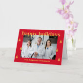 ツリーモダンフォイルビジネスホリデーカード 箔グリーティングカード (蘭)