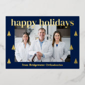 ツリーモダンフォイルビジネスホリデーカード 箔シーズンカード (正面)