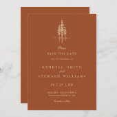 ツリーモダンフォレ素朴スト結婚式 セーブザデート (正面/裏面)