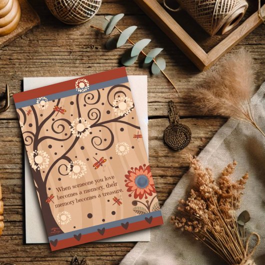 ツリーモダンフローラ悔やみや弔慰引用文トンフライ カード