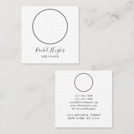 ツリーモダンライフコーチスクエアビジネスカード スクエア名刺 (正面/裏面)