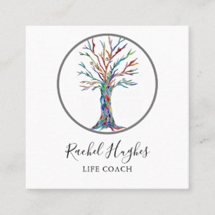 ツリーモダンライフコーチスクエアビジネスカード スクエア名刺