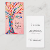 ツリーモダンライフコーチピンクの名刺 名刺 (正面/裏面)