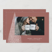 ツリーモダン休日の写真カード シーズンカード (正面/裏面)