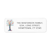 ツリーモダン差出人住所 ラベル (正面)