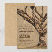 ツリーライトのラスティックツリーウェディング 招待状 (正面/裏面)