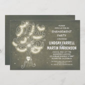 ツリーライト ラスティック エンゲージメントパーティー 招待状 (正面/裏面)