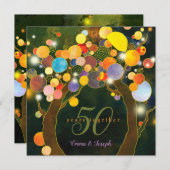 ツリーライト ラブツリー 50周年 結婚記念日 招待状 (正面/裏面)